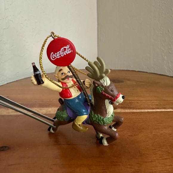 🎄Coca Cola Christmas Ornament Elf Riding Reindeer while Drinking a Coke🎄 - Picture 9 of 9